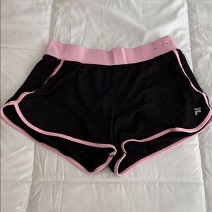 Fila Women’s Black Athletic Shorts with Pink Trim